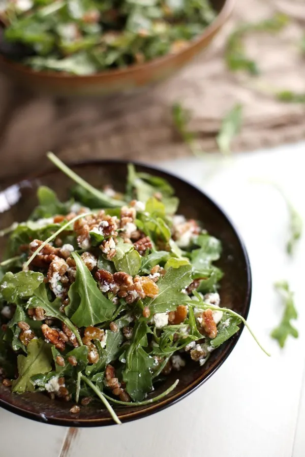 High Protein Vegetarian Meals Golden Raisin Wheat Berry Arugula Salad