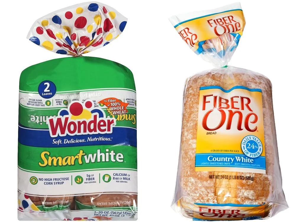 Wonder and FiberOne whitebread