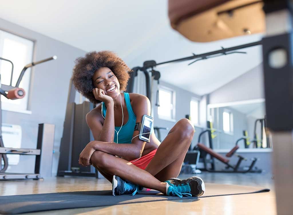 Happy woman at gym