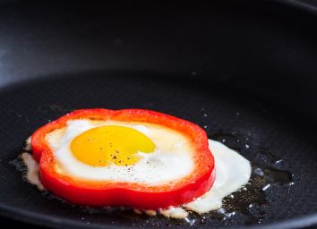 Egg in red bell pepper