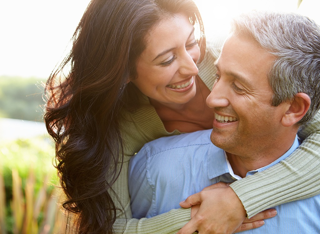 Couple smiling