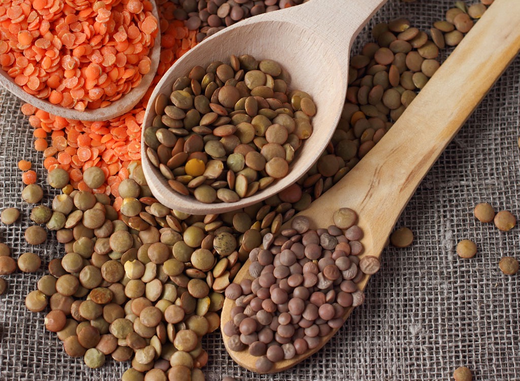 red, green, & brown lentils