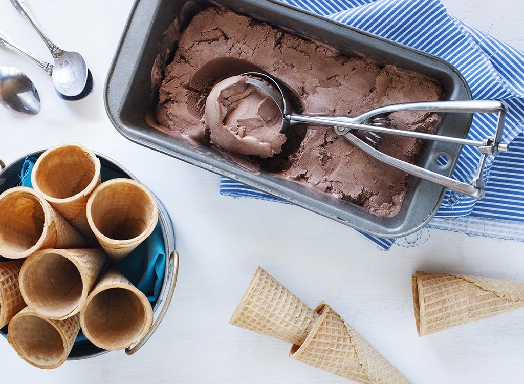 chocolate ice cream with cones