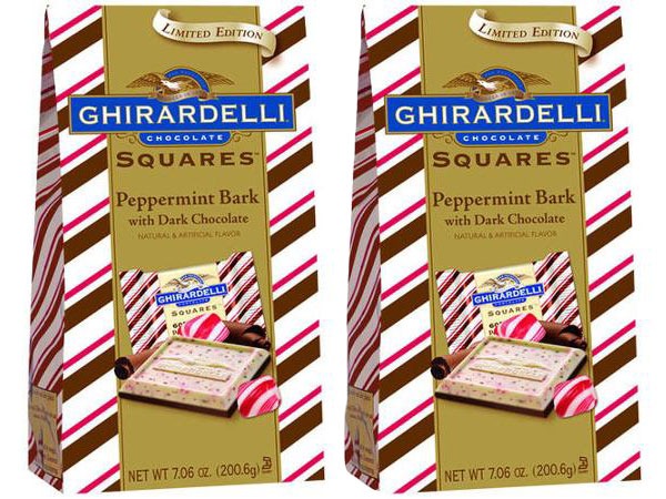 GHIRARDELLI SQUARES PEPPERMINT BARK WITH DARK CHOCOLATE