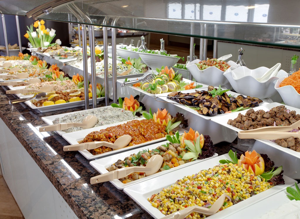 salad bar stations of food