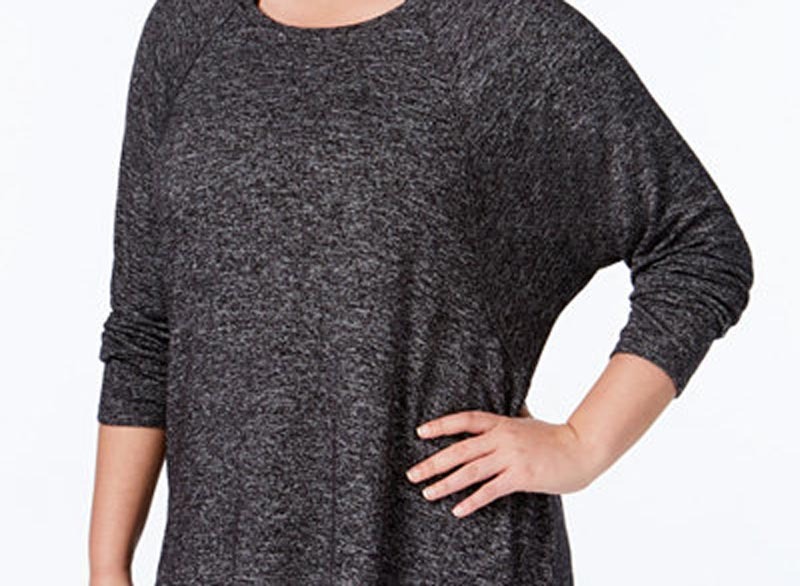 calvin klein performance long-sleeve heathered top