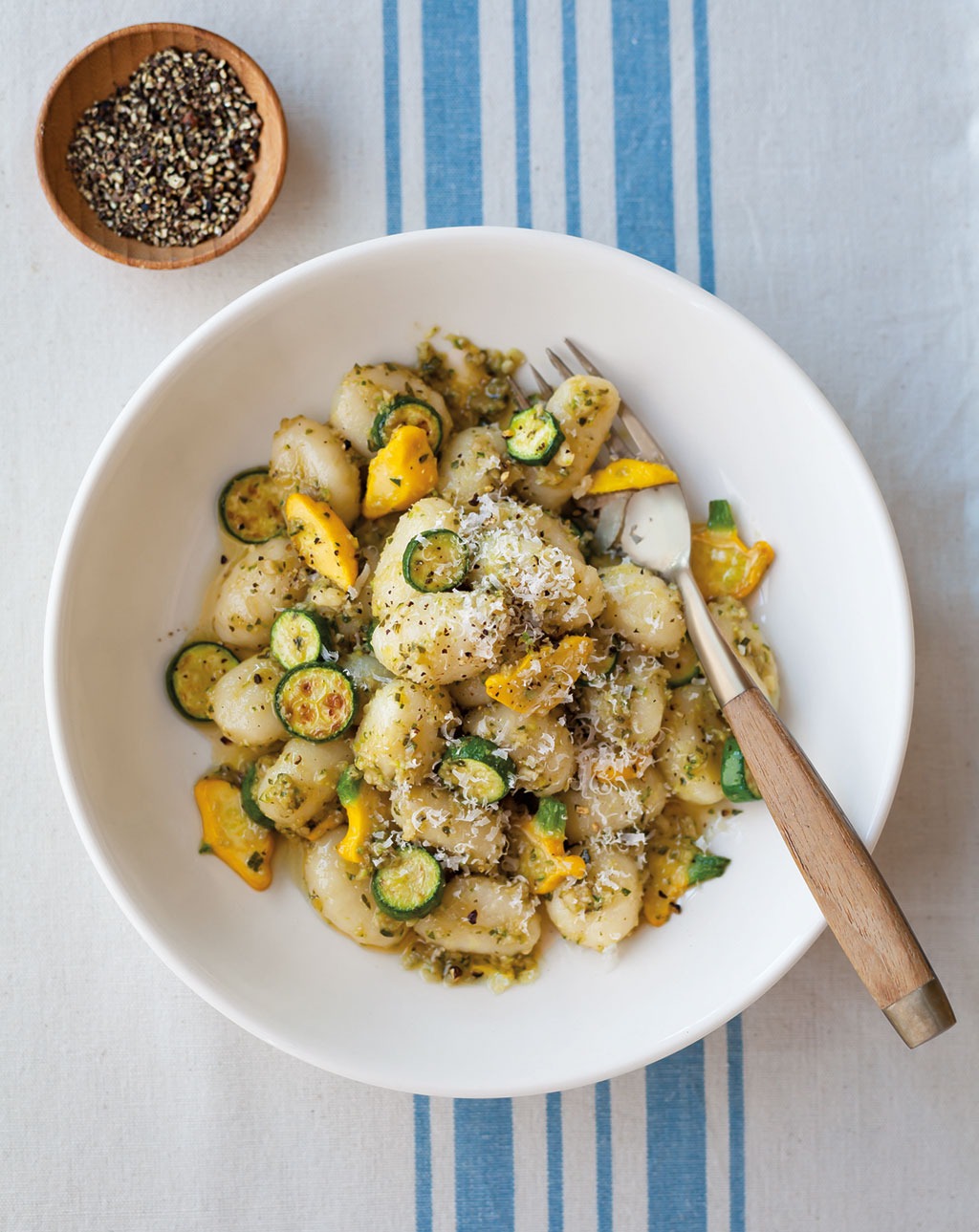 Potato Gnocchi with <br> Zucchini-Almond Pesto