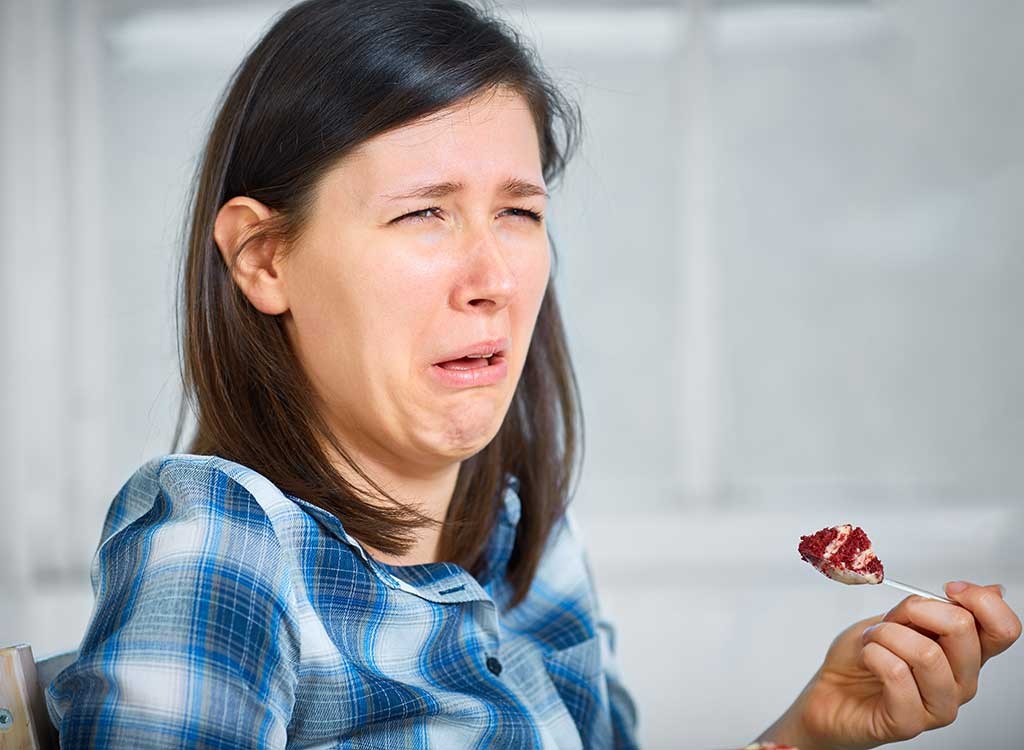 Woman grossed out by foods