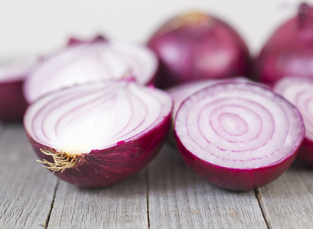 Sliced red onions