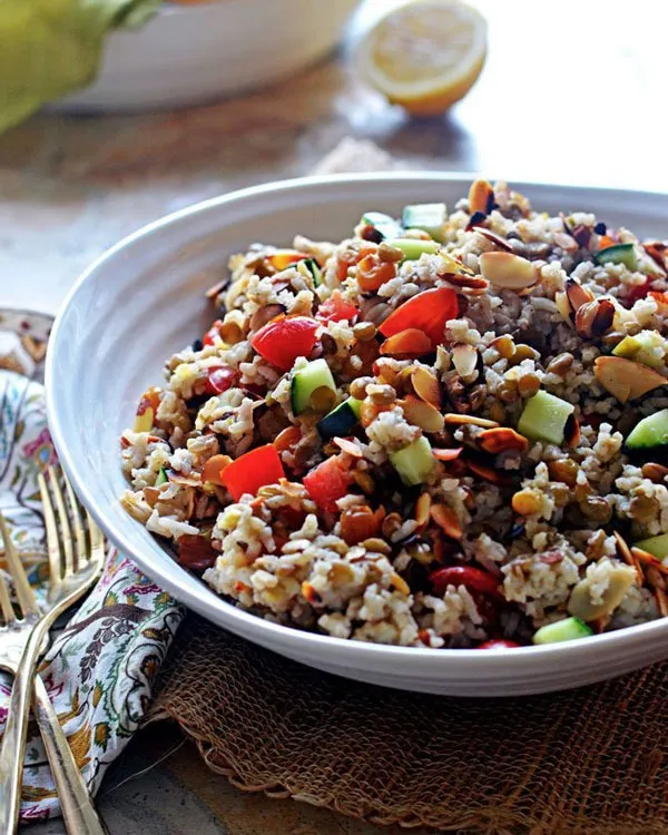 Resistant starch recipes Indian Spiced Rice & Lentil Salad