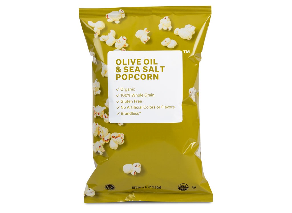 organic popcorn with olive oil and sea salt