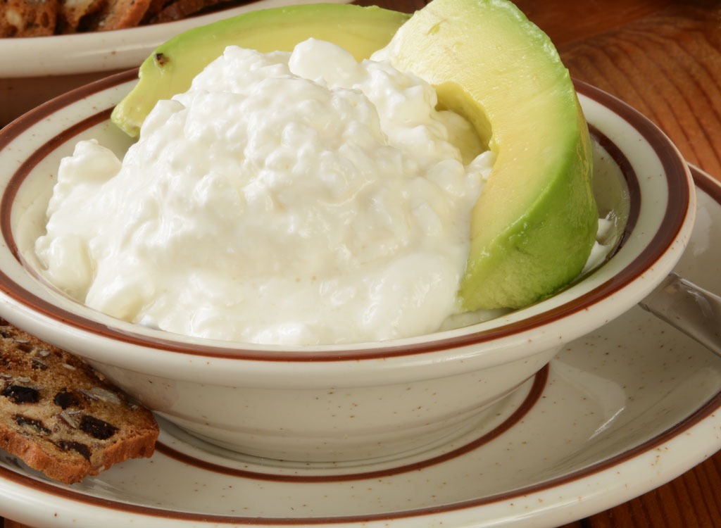 Cottage cheese and avocado