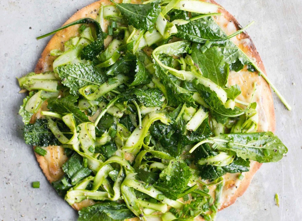 chickpea arugula pizza