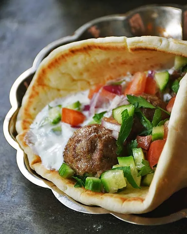 mediterranean meatball gyro sandwich