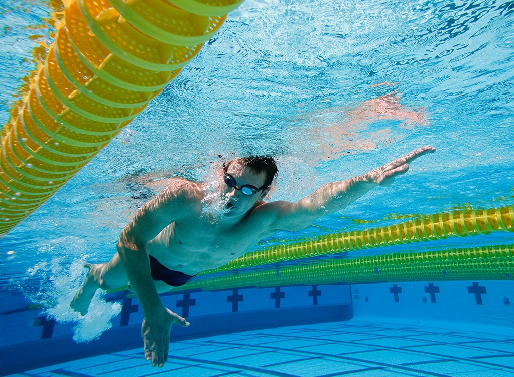 man swimming