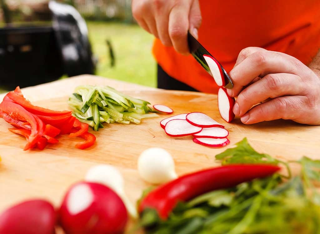 Chopping vegetables