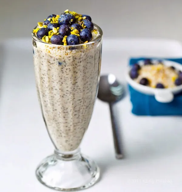 Super-Blueberry Toasted Coconut Chia Pudding Parfaits