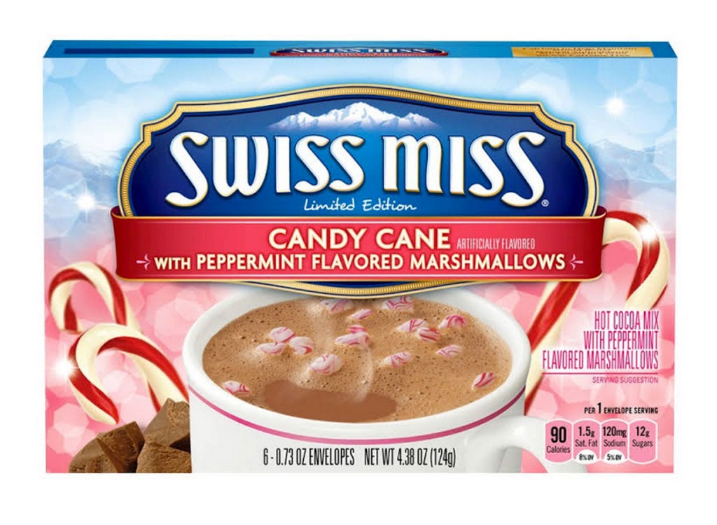 swiss miss candy cane with peppermint marshmallows