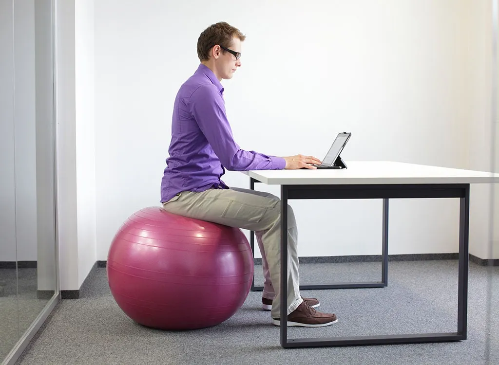 how to lose weight at work - stability ball