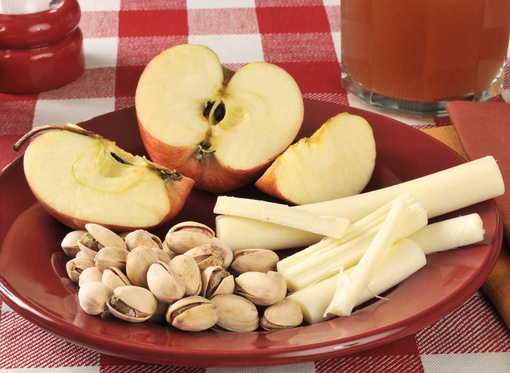 String cheese apple nuts