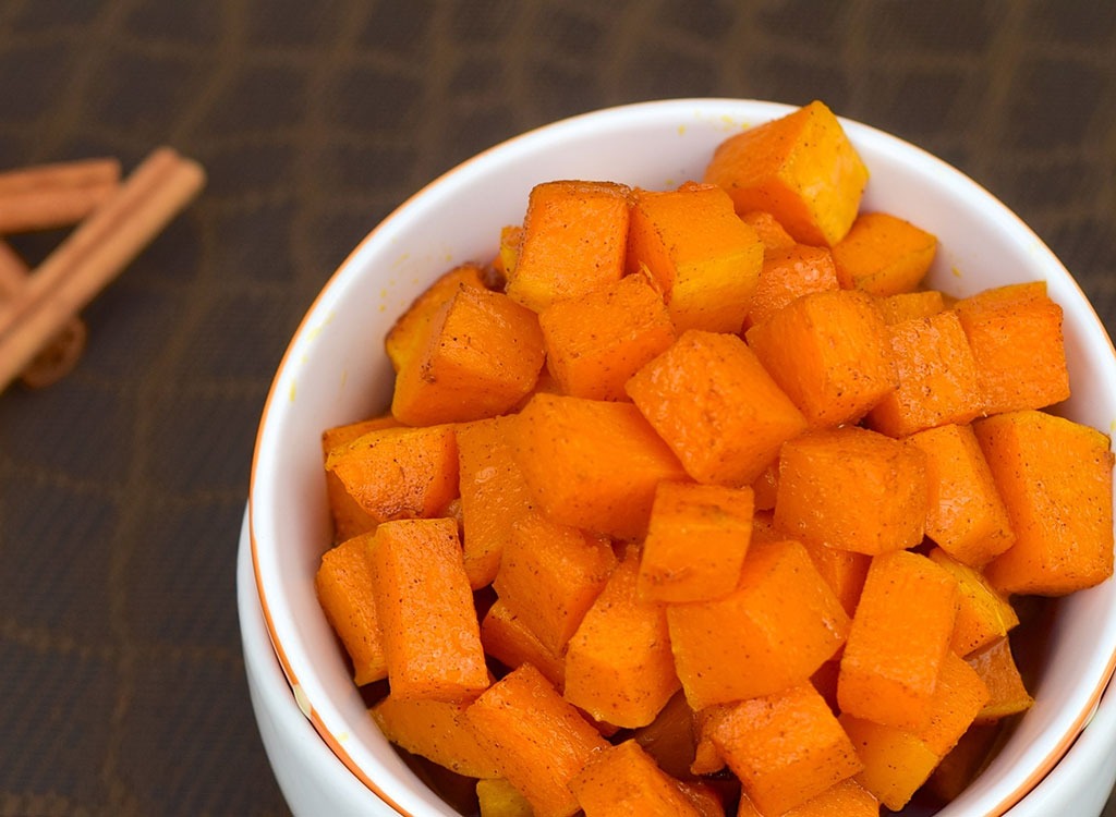 Diced sweet potato in white bowl - best ways to speed up your metabolism