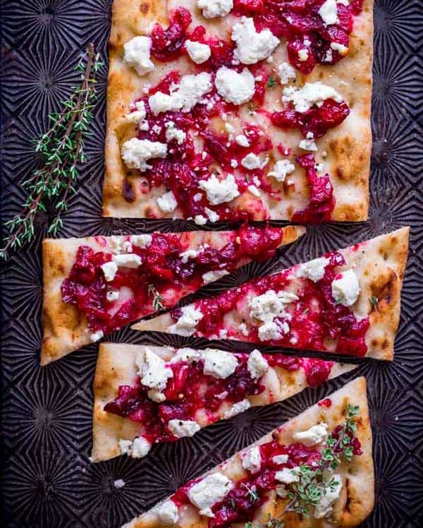 roasted cranberry and goat cheese flatbreads