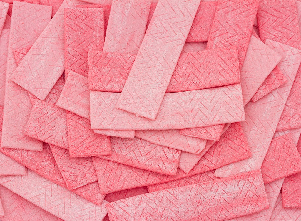 pink sticks of gum