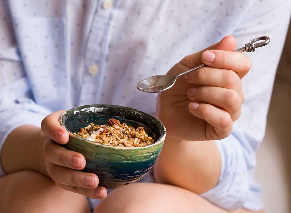 spoon and breakfast bowl