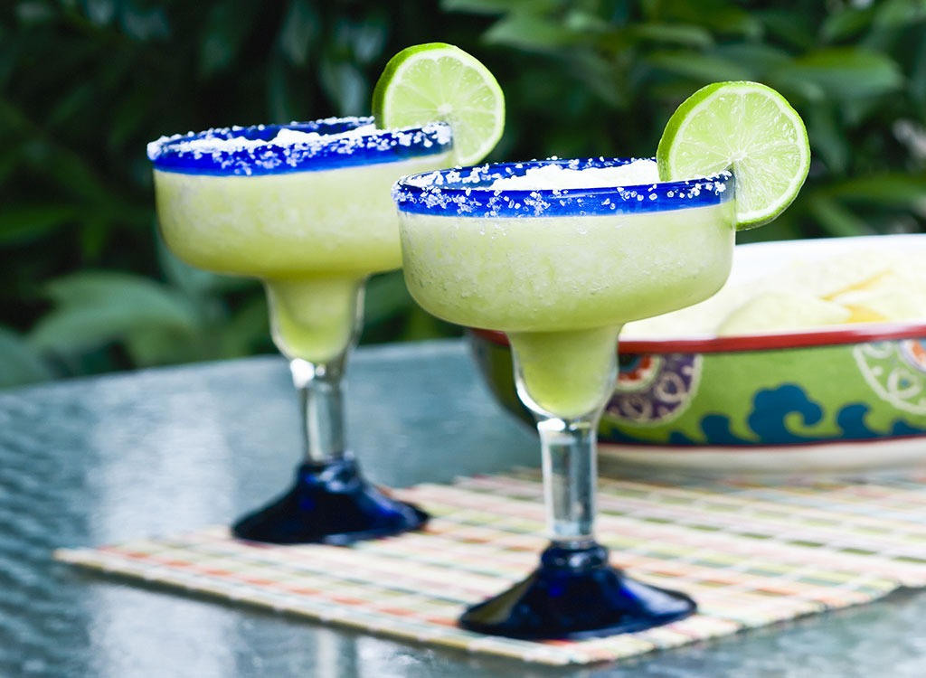 frozen mixed drinks on a glass table