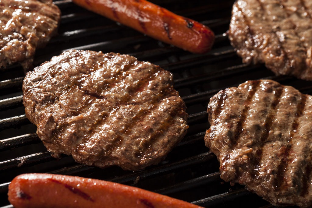 hamburger on grill