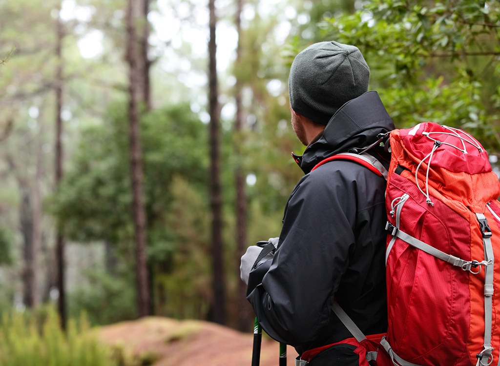 man hiking