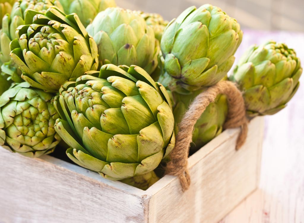 Artichokes in box