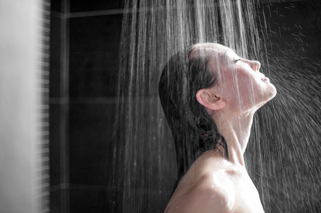 Woman showering