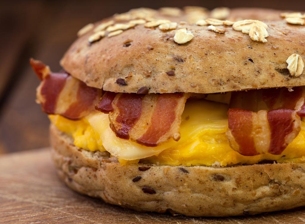 bacon egg cheese breakfast sandwich