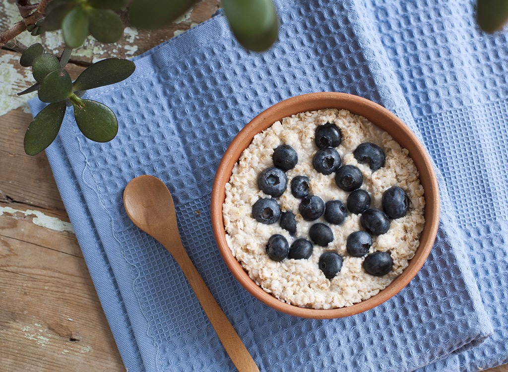 Oatmeal and blueberries