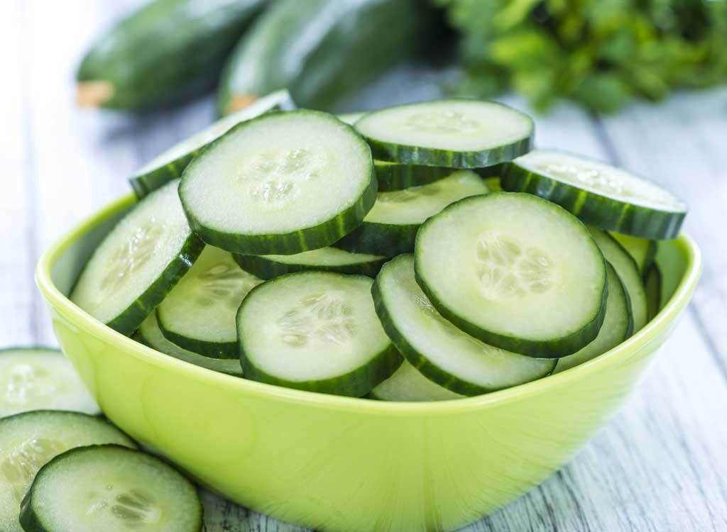 bowl of cucumber slices