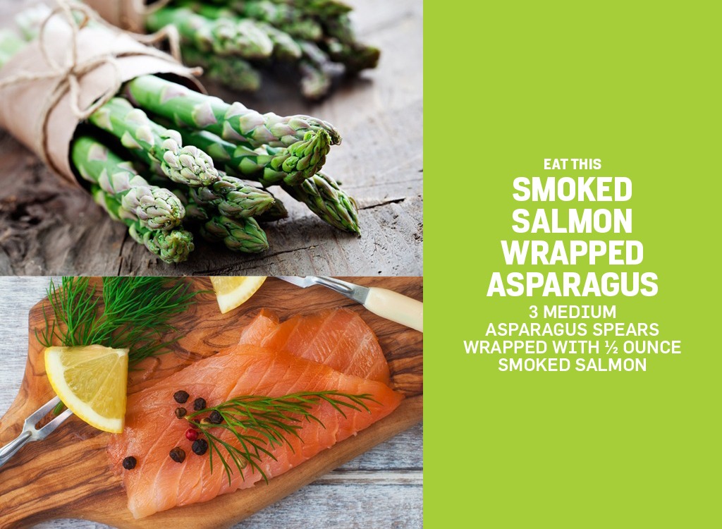 biggest loser snacks smoked salmon wrapped asparagus