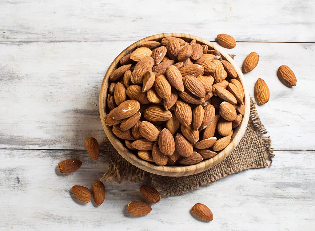 bowl of raw almonds