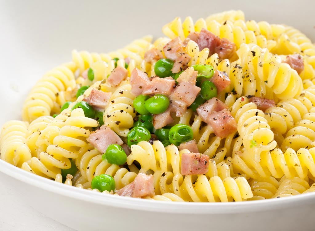 pasta with ham and peas