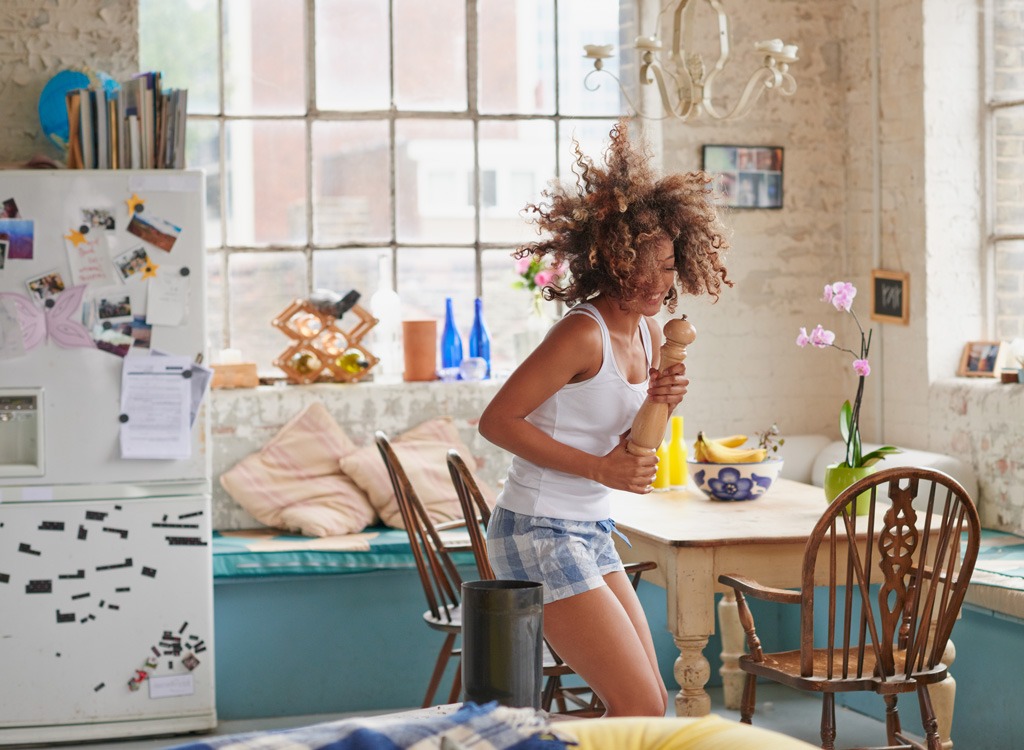 Happy woman dancing