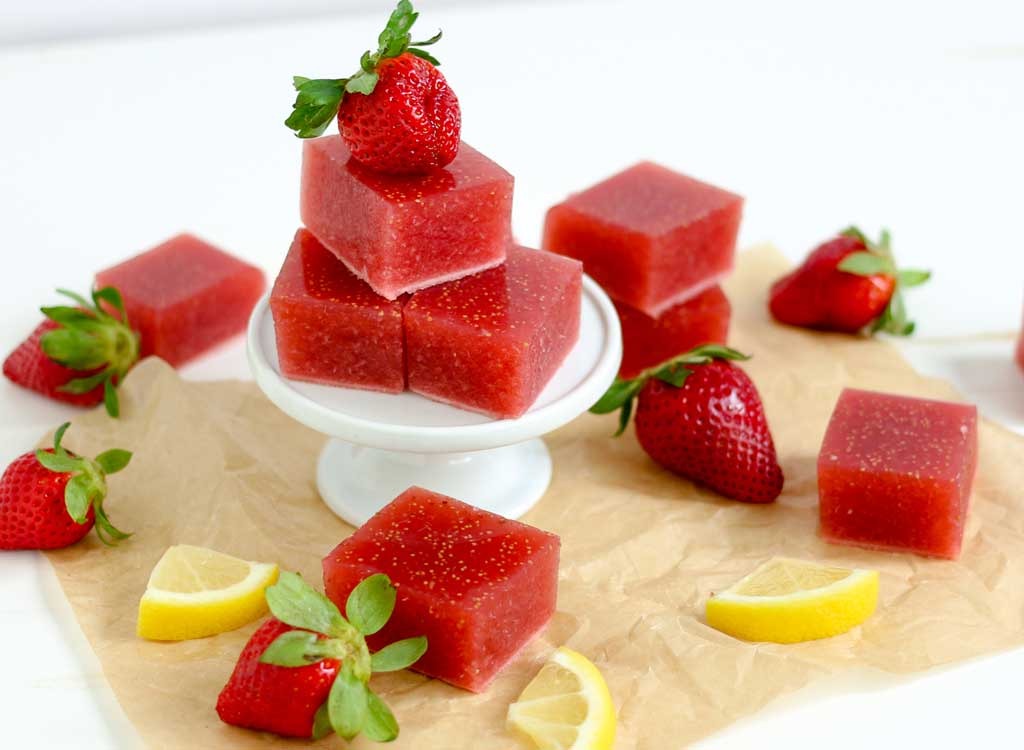 Strawberry gelatin dessert - best foods for gut health
