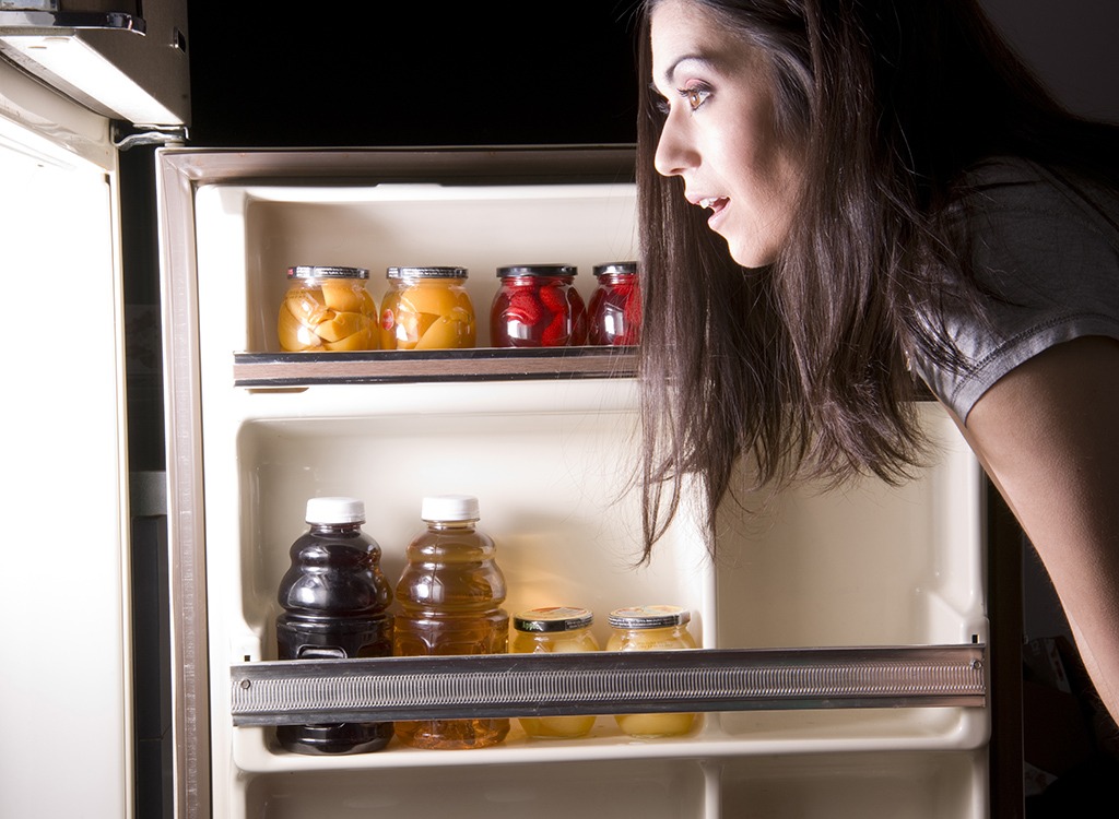 woman fridge midnight snack