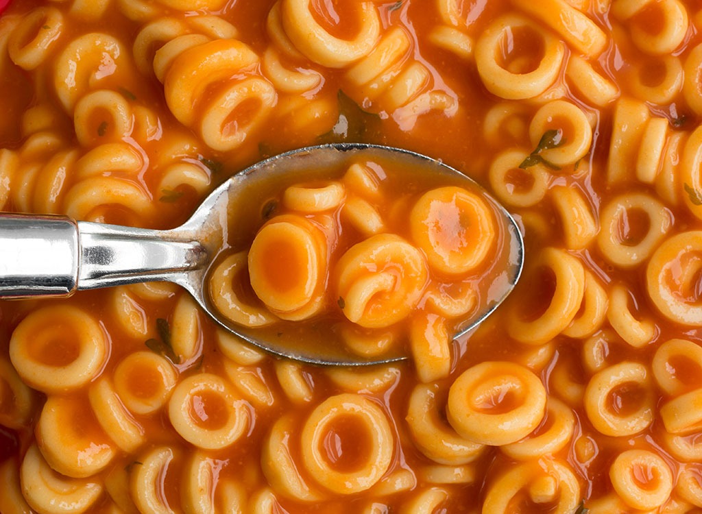 spaghettios with spoon