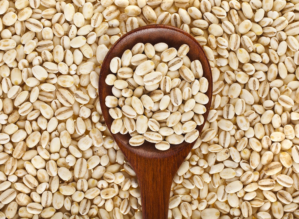 barley with wooden spoon