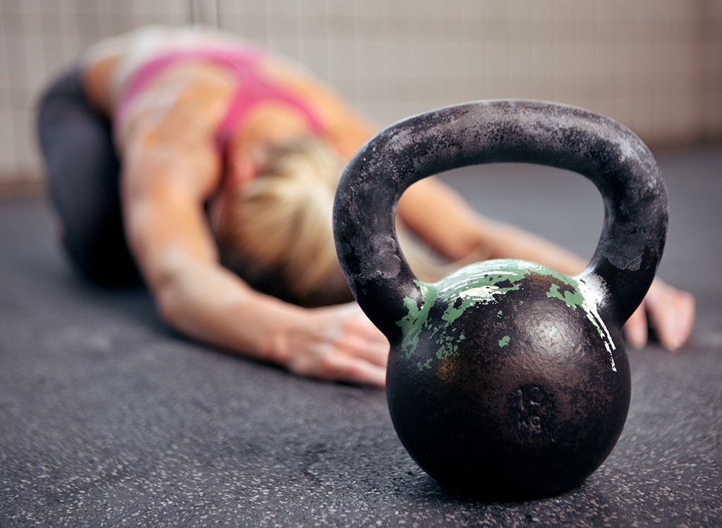 Woman with kettlebell