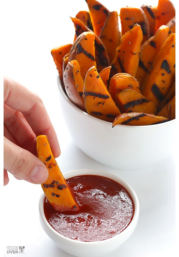 grilled sweet potato fries