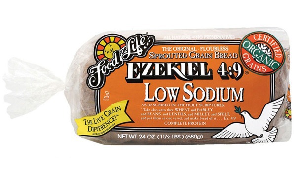 Low sodium sprouted whole grain bread