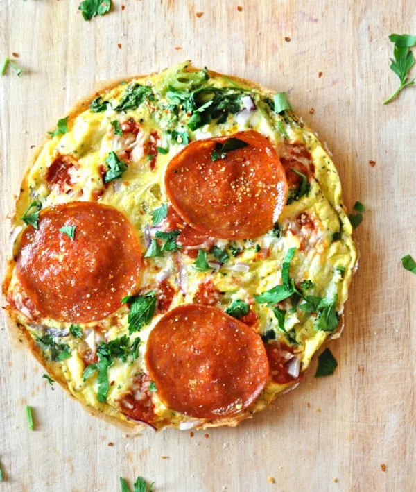 Flourless pizza eggs