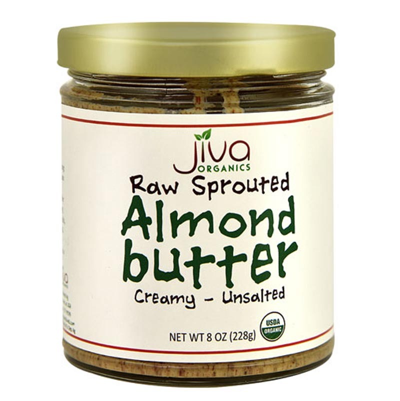 jiva organics raw sprouted almond butter creamy