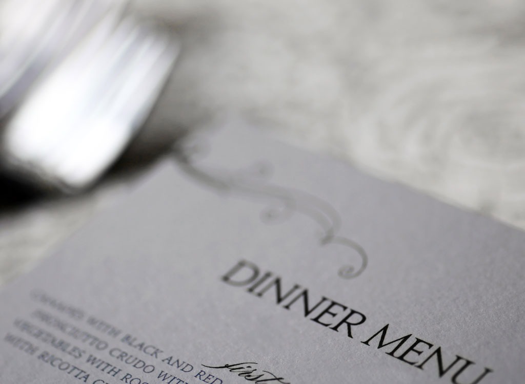 dinner menu